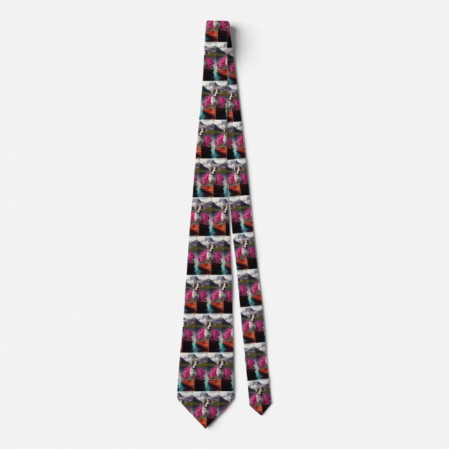 Great Dane on a Paddle: A Scenic Adventure Neck Tie (Front)