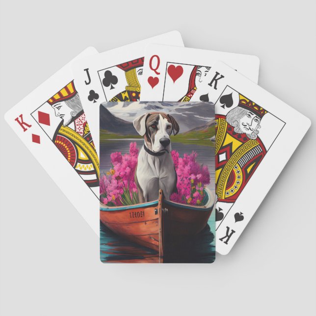 Great Dane on a Paddle: A Scenic Adventure Poker Cards (Back)