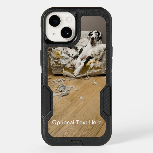 Great Dane On Chewed Sofa iPhone 14 Case (Back)