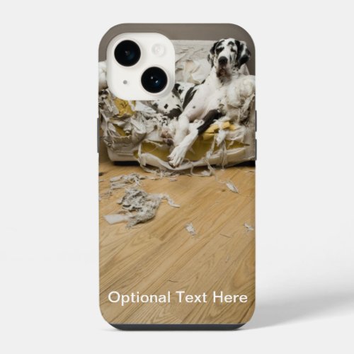 Great Dane On Chewed Sofa iPhone 14 Tough Case