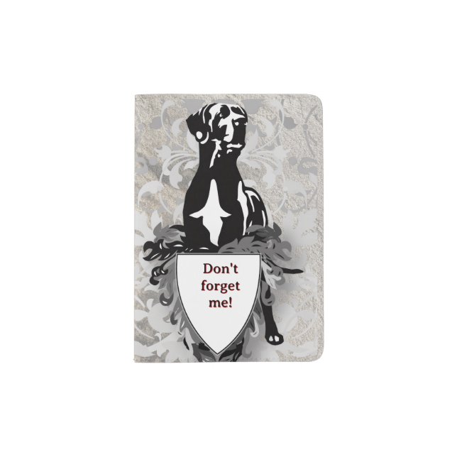 Great Dane one Line  Passport Holder (Front)