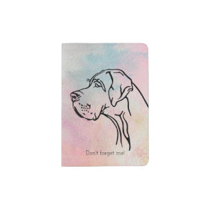 Great Dane one Line Passport Holder