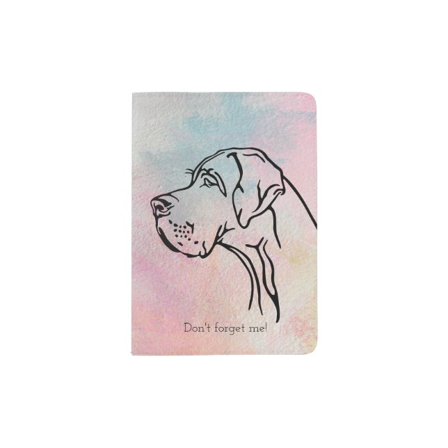 Great Dane one Line  Passport Holder (Front)