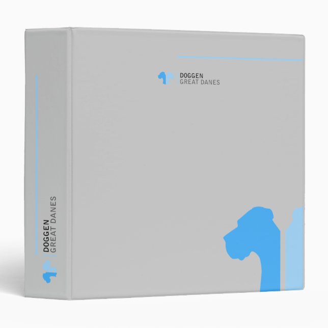 Great Dane organizer  3 Ring Binder (Front/Spine)
