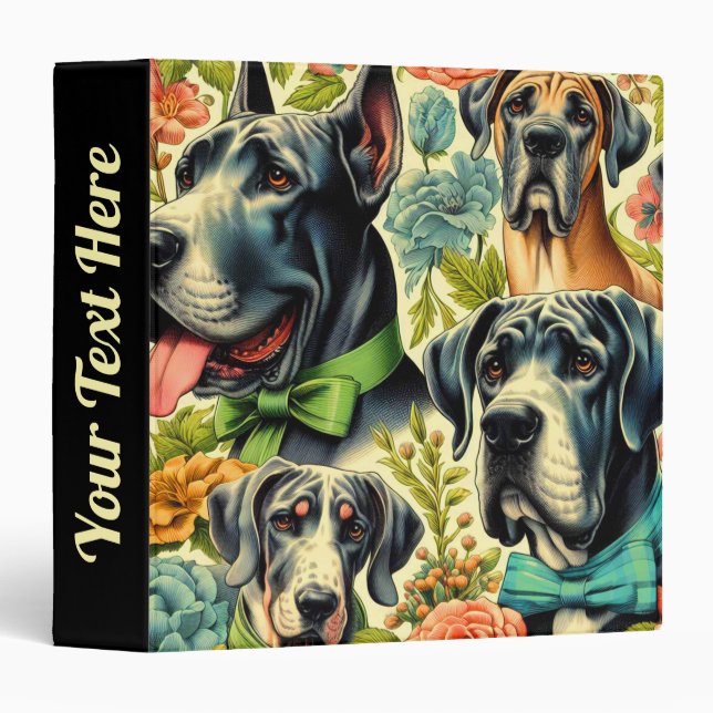 Great Dane Painting 3 Ring Binder (Front/Spine)