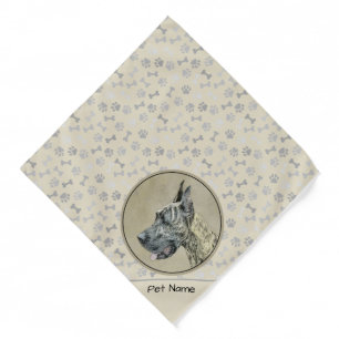 Great Dane Painting Brindle Original Pet Dog Art Bandana