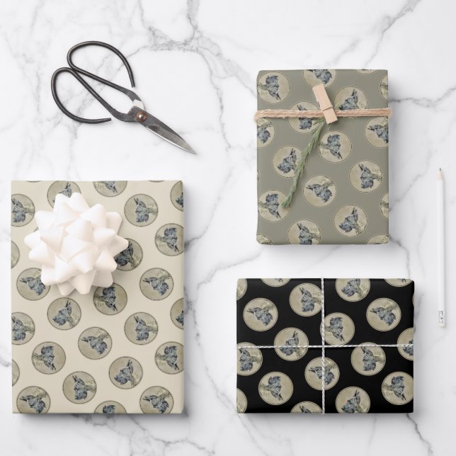 Great Dane Painting Brindle Original Pet Dog Art Wrapping Paper Sheets (Front)
