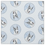 Great Dane Painting Harlequin Original Pet Dog Art Fabric