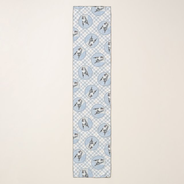 Great Dane Painting Harlequin Original Pet Dog Art Scarf (Front)