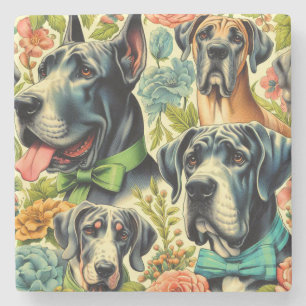 Great Dane Painting Stone Coaster