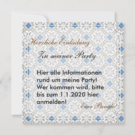 Great Dane Pattern blue (Back)