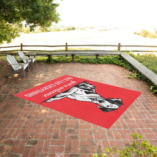 Great Dane Pattern Green Yellow Outdoor Rug