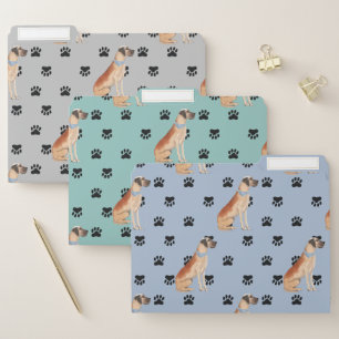 Great Dane Paw Prints Pattern File Folder