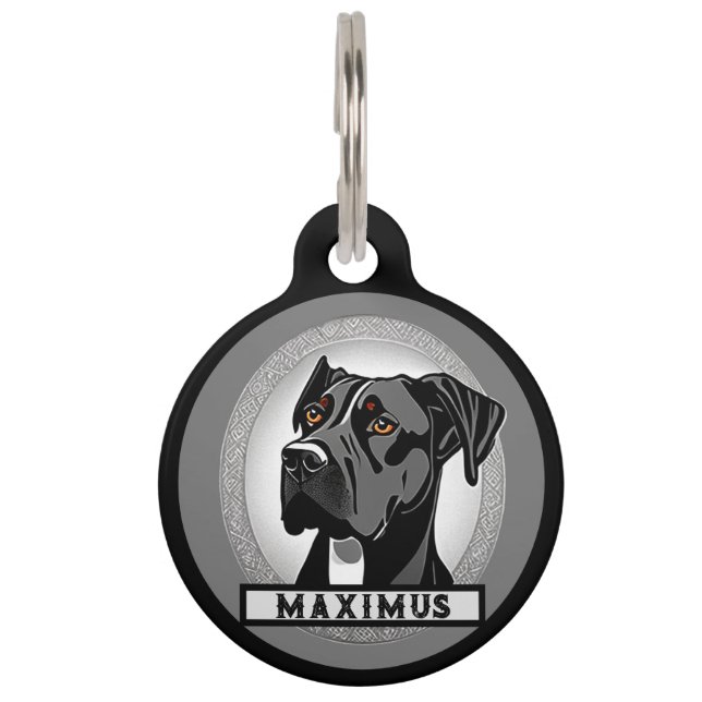 Great Dane Personalize Pet ID Tag (Front)