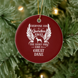 Great Dane pet dog guardian angel Ceramic Ornament