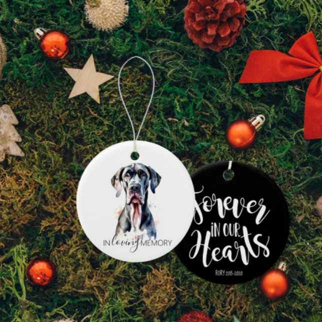 Great Dane pet Memorial christmas keepsake Ceramic Ornament (Creator Uploaded)