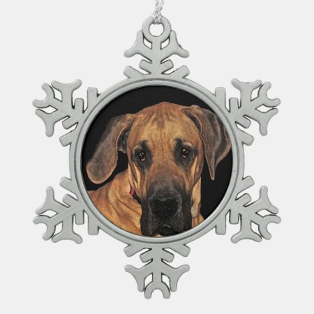 Great Dane Pewter Snowflake Ornament