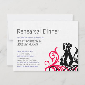 Great Dane pink Rehearsal Invitation