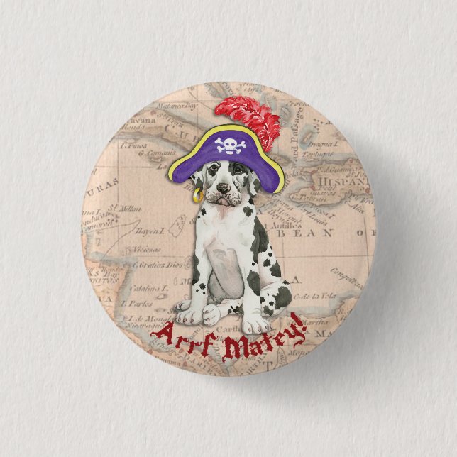 Great Dane Pirate Button (Front)