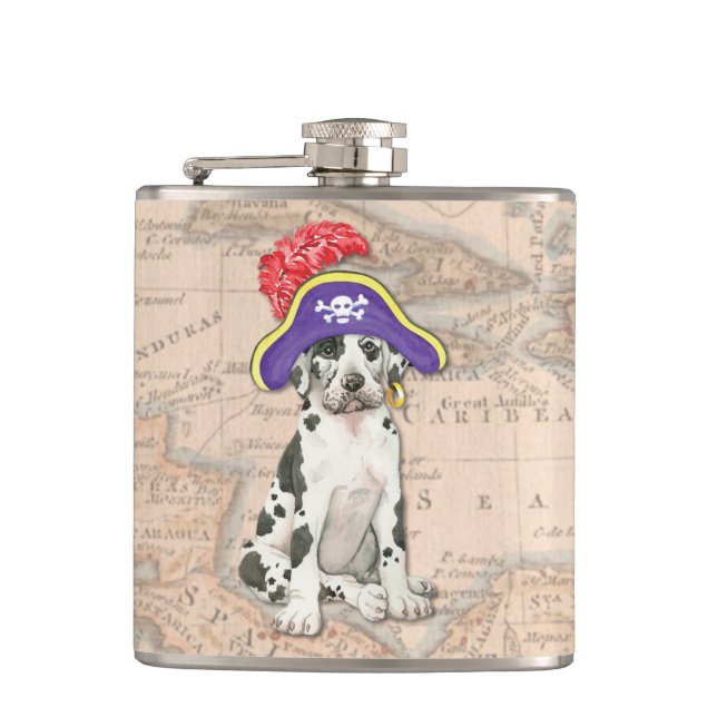 Great Dane Pirate Flask (Front)