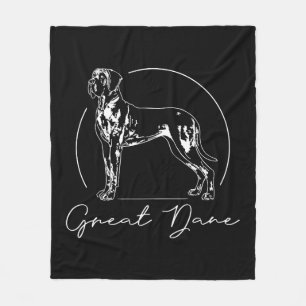 Great Dane portrait dog mom Fleece Blanket