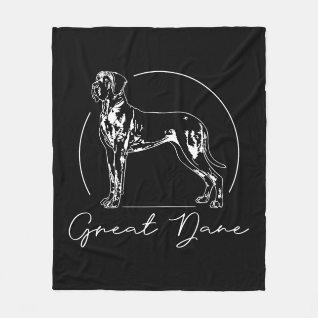 Great Dane portrait dog mom Fleece Blanket (Front)