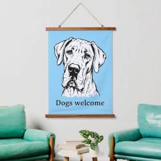 Great Dane Portrait  Hanging Tapestry