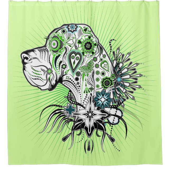 Great Dane Portrait Shower Curtain (Front)