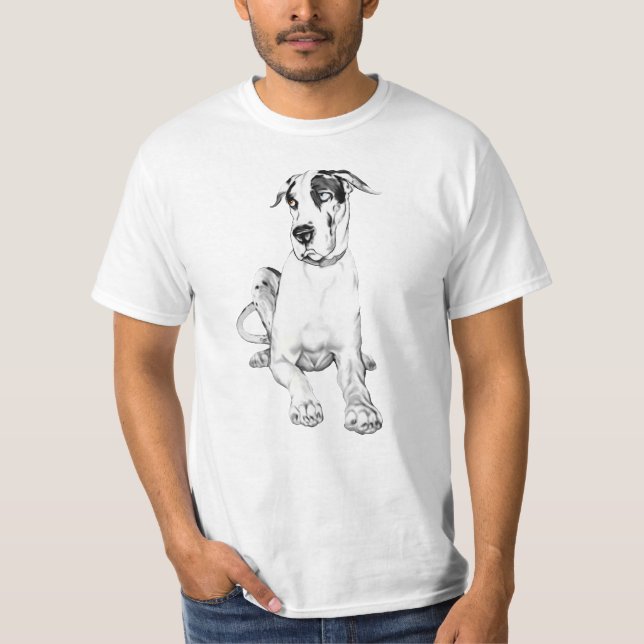 Great Dane Pouting Harlequin T-Shirt (Front)