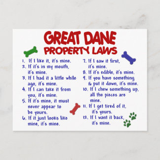 GREAT DANE Property Laws 2 Postcard