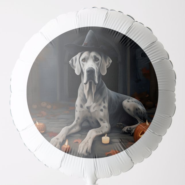 Great Dane Pumpkins Halloween Scary Flip Balloon (Front)