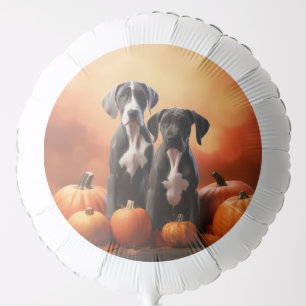 Great Dane Puppy Autumn Delight Pumpkin Balloon