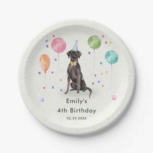 Great Dane Puppy Dog Kids Birthday Party Paper Plates (Front)
