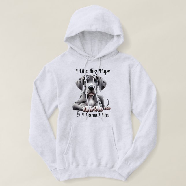 Great Dane Puppy  Hoodie (Design Front)