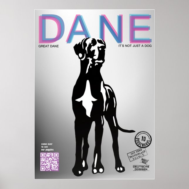 Great Dane Puppy Selling Poster (Front)