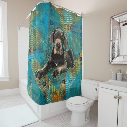 Great Dane Puppy Shower Curtain