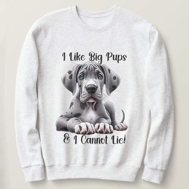 Great Dane Puppy  Sweatshirt (Design Front)