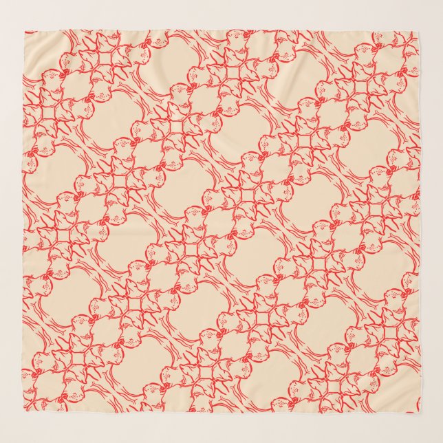 Great Dane red pattern Scarf (Front)