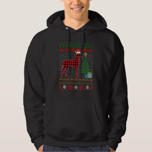 Great Dane Red Plaid Buffalo Funny Ugly Christmas Hoodie