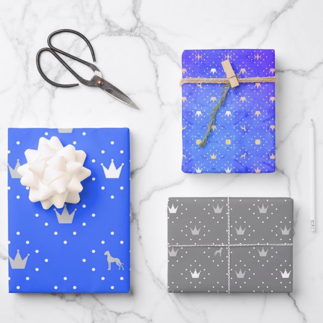 Great Dane Regal Pattern Wrapping Paper Sheets (Front)