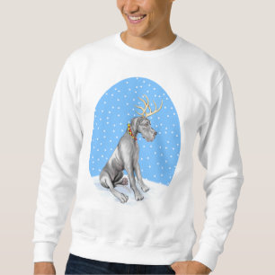 Great Dane Reindeer Christmas Black UC Sweatshirt
