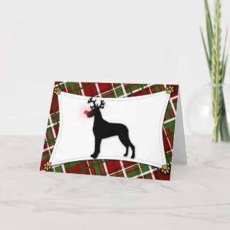 Great Dane Reindeer Christmas Card