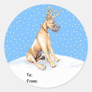 Great Dane Reindeer Christmas Fawn Gift Tags