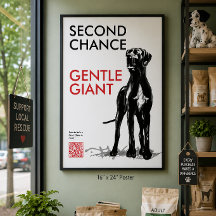 Great Dane Rescue QR Code Poster