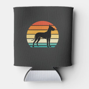 Great Dane Retro Sunset Dog Silhouette Can Cooler