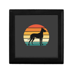 Great Dane Retro Sunset Dog Silhouette Gift Box