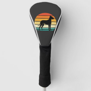 Great Dane Retro Sunset Dog Silhouette Golf Head Cover