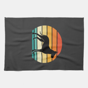 Great Dane Retro Sunset Dog Silhouette Kitchen Towel