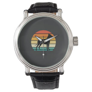 Great Dane Retro Sunset Dog Silhouette Watch