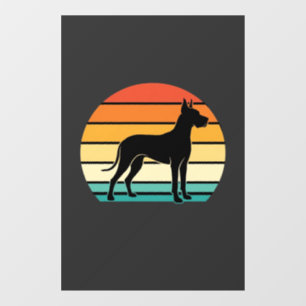 Great Dane Retro Sunset Dog Silhouette Window Cling